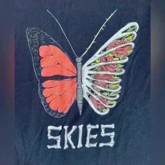 Lil Skies Butterfly Ribs Skeleton T-Shirt Shelby Album Tour Mens S Rap Shirt - Picture 3 of 7